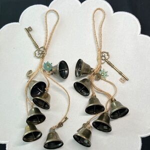 Decorative Brass Hanging Witches Bells (pair)